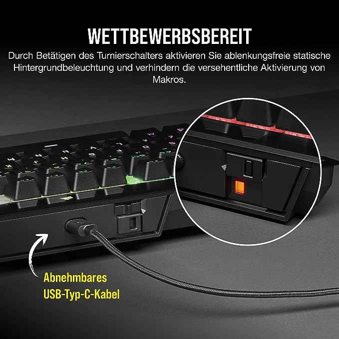Corsair K70 RGB TKL Optisch-mechanische Gaming-Tastatur (RGB-LED-Hintergrundbeleuchtung, OPX-Tastenschalter, AXON Hyper-Processing-Technologie) Schwarz, CH-911901A-DE Corsair K70 RGB TKL Optisch-mechanische Gaming-Tastatur (RGB-LED-Hintergrundbeleuchtung, OPX-Tastenschalter, AXON Hyper-Processing-Technologie) Schwarz, CH-911901A-DE