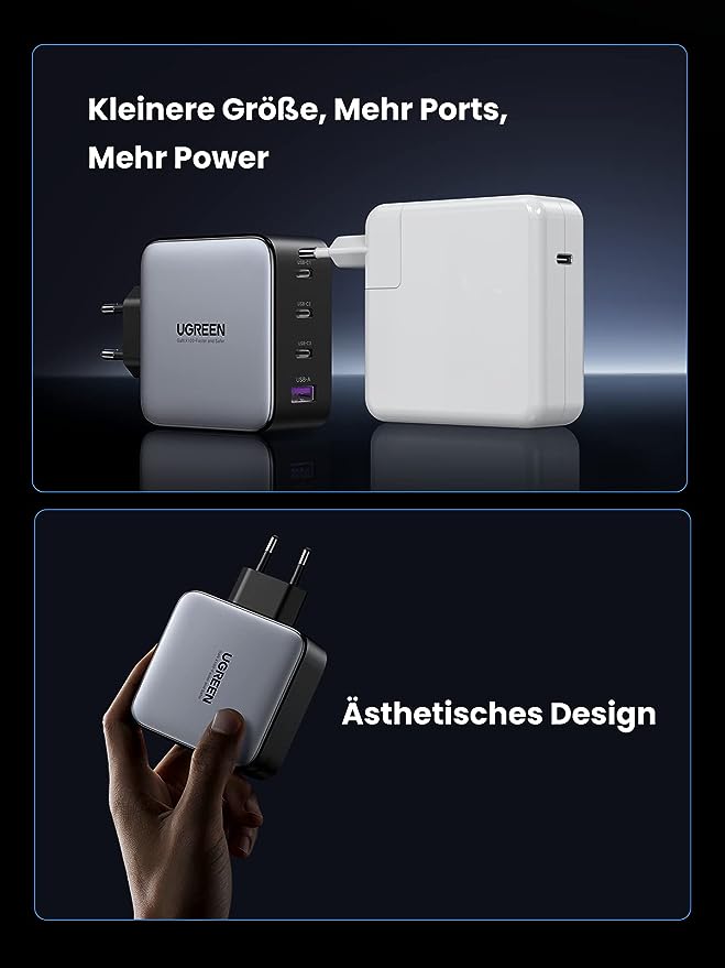 UGREEN Nexode 100W USB C Ladegerät GaN USB C Netzteil 4 Ports Charger PD Ladegerät mit PPS kompatibel mit MacBook Pro, iPhone 15 Pro Max/15 Pro/14 Pro/14 Pro Max, iPad Pro, S23 Ultra, S23+ usw UGREEN Nexode 100W USB C Ladegerät GaN USB C Netzteil 4 Ports Charger PD Ladegerät mit PPS kompatibel mit MacBook Pro, iPhone 15 Pro Max/15 Pro/14 Pro/14 Pro Max, iPad Pro, S23 Ultra, S23+ usw