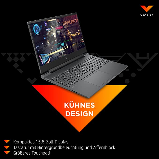 HP VICTUS Gaming Laptop | 15,6" FHD IPS 144Hz Display | AMD Ryzen 5-5600H | 16GB DDR4 RAM | 512GB SSD | NVIDIA GeForce RTX 3050 Ti | Windows 11 Home | QWERTZ Tastatur | Schwarz