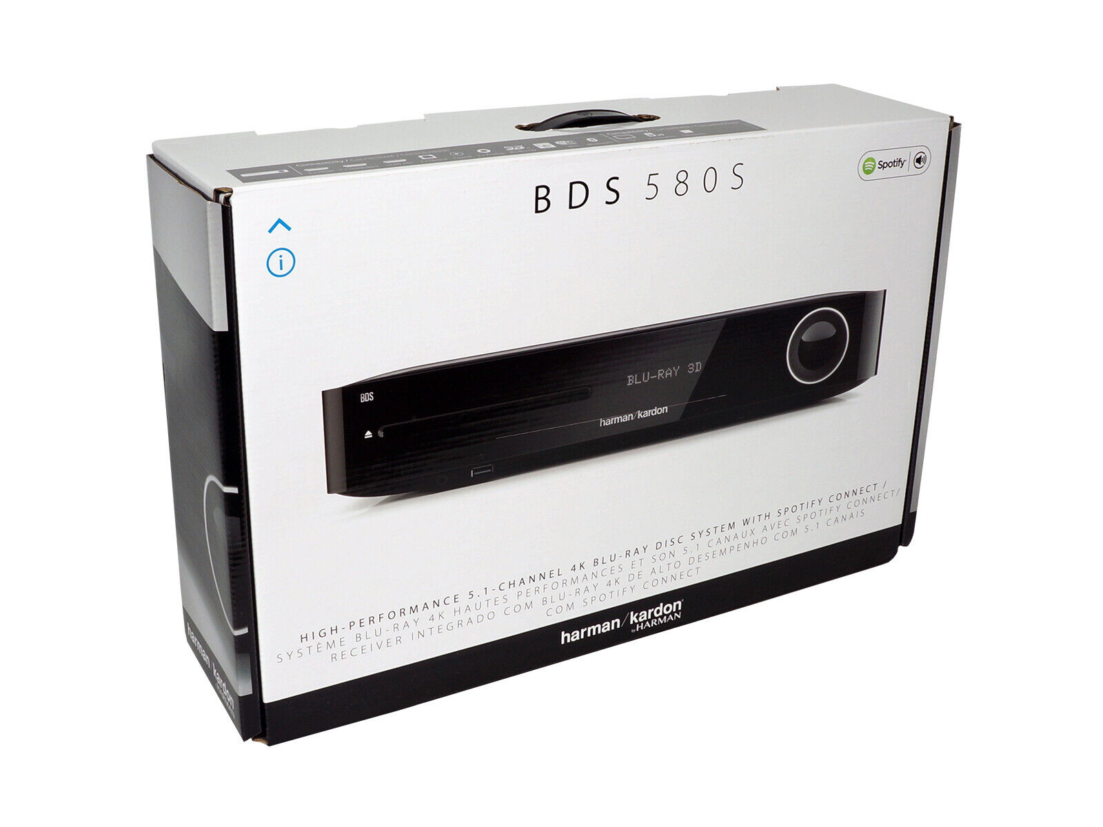 Harman Kardon BDS 580S 5.1 3D Bluray AV-Receiver Bluray Airplay, BluOS, Unisync, 4K Spotify HKTS
