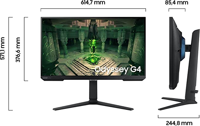 Samsung Odyssey G4B Gaming Monitor LS27BG400EU, 27 Zoll, IPS-Panel, Full HD-Auflösung, AMD FreeSync Premium, G-Sync kompatibel, 1 ms Reaktionszeit, Bildwiederholrate 240 Hz, Schwarz