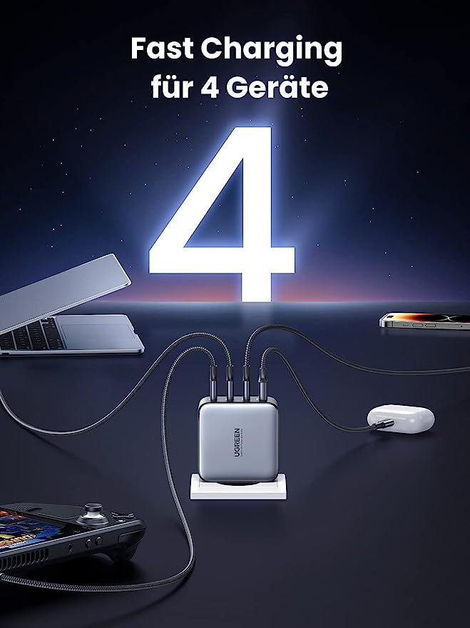 UGREEN Nexode 100W USB C Ladegerät GaN USB C Netzteil 4 Ports Charger PD Ladegerät mit PPS kompatibel mit MacBook Pro, iPhone 15 Pro Max/15 Pro/14 Pro/14 Pro Max, iPad Pro, S23 Ultra, S23+ usw UGREEN Nexode 100W USB C Ladegerät GaN USB C Netzteil 4 Ports Charger PD Ladegerät mit PPS kompatibel mit MacBook Pro, iPhone 15 Pro Max/15 Pro/14 Pro/14 Pro Max, iPad Pro, S23 Ultra, S23+ usw